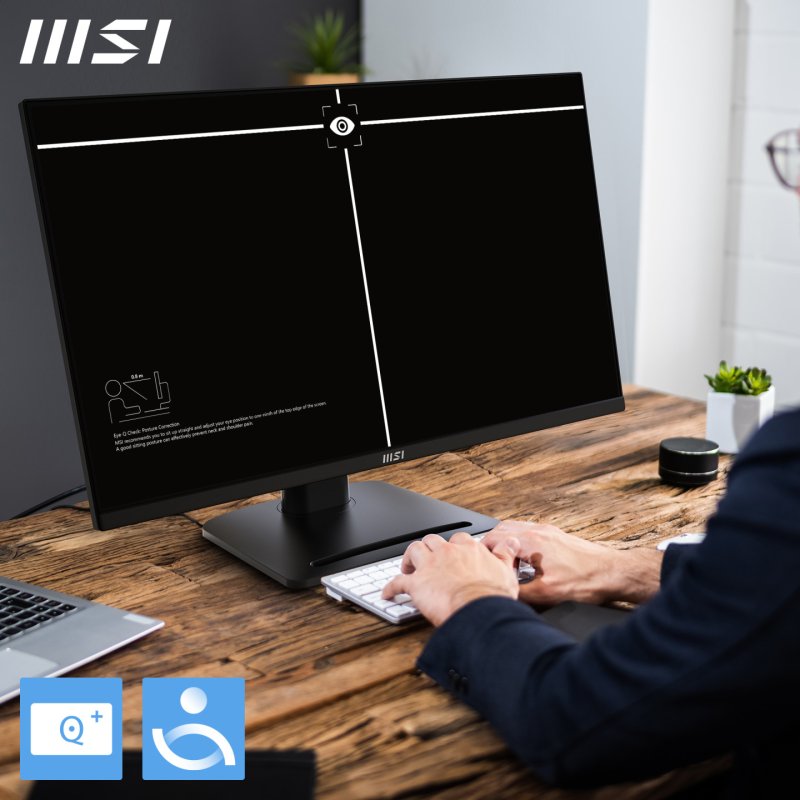 MSI Pro MP275QPG 27 Inch Monitor, QHD (2560 x 1440), 100Hz, IPS, 1ms, 2x HDMI 2.0b, 1x DP 1.2a output, Built-in