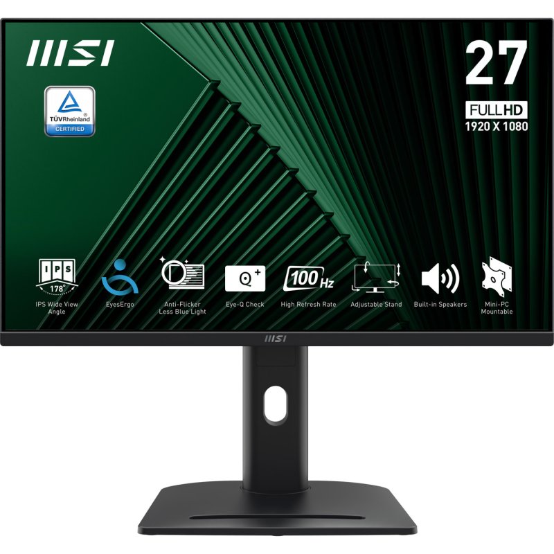 MSI PRO MP275PG écran plat de PC 68,6 cm (27") 1920 x 1080 pixels Full HD LCD Noir