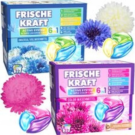 Frische Kraft German Laundry Capsules For Whites And Colors 6 In 1 44 Pieces
