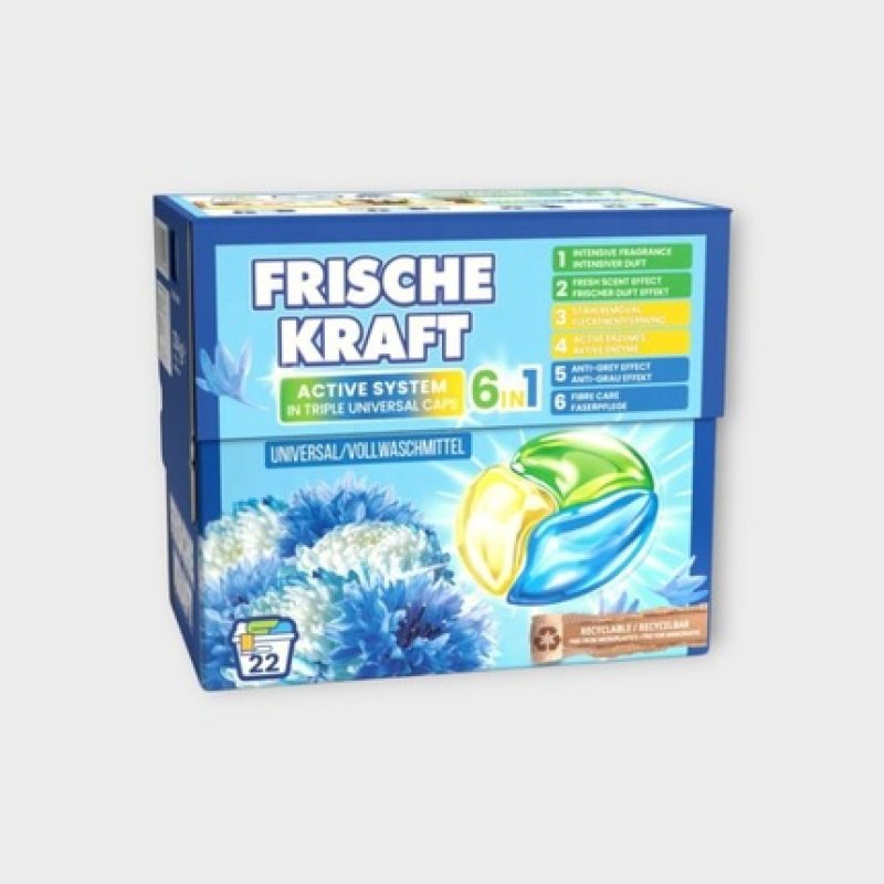 Kraf Frische Kraft Universal 6in1 Laundry Capsules 22 Pieces