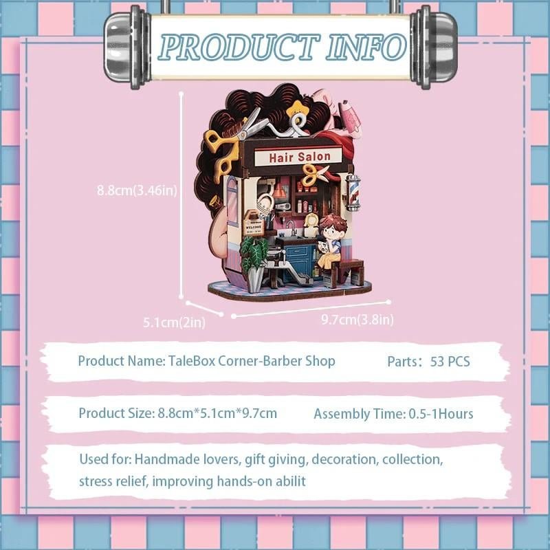 TALEBOX CORNER - Mini House Kit - Salon de coiffure - 53pc