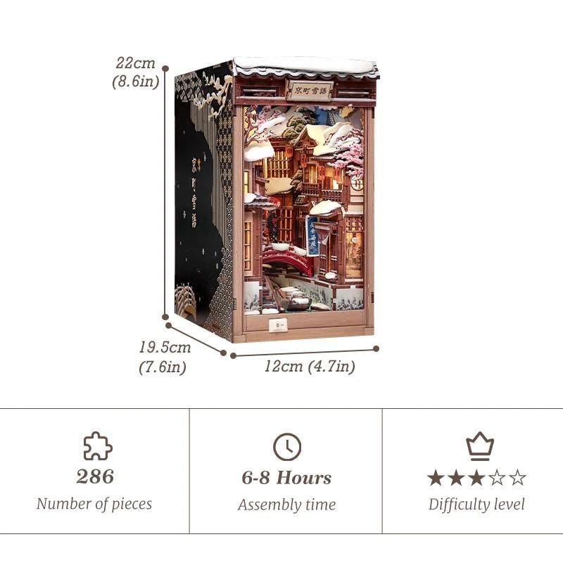BOOK NOOK KIT - DIY - Murmures de neige à Kyoto- 286pc Eclairage LED