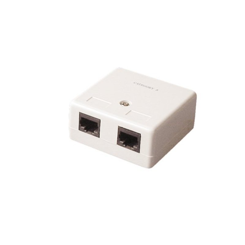 Wallmount Box Cat.5e - 2 x RJ45