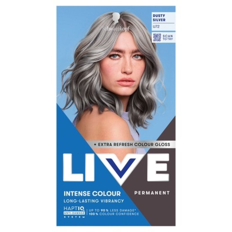 Schwarzkopf Live Intense Colour Hair Dye U72 Dusty Silver