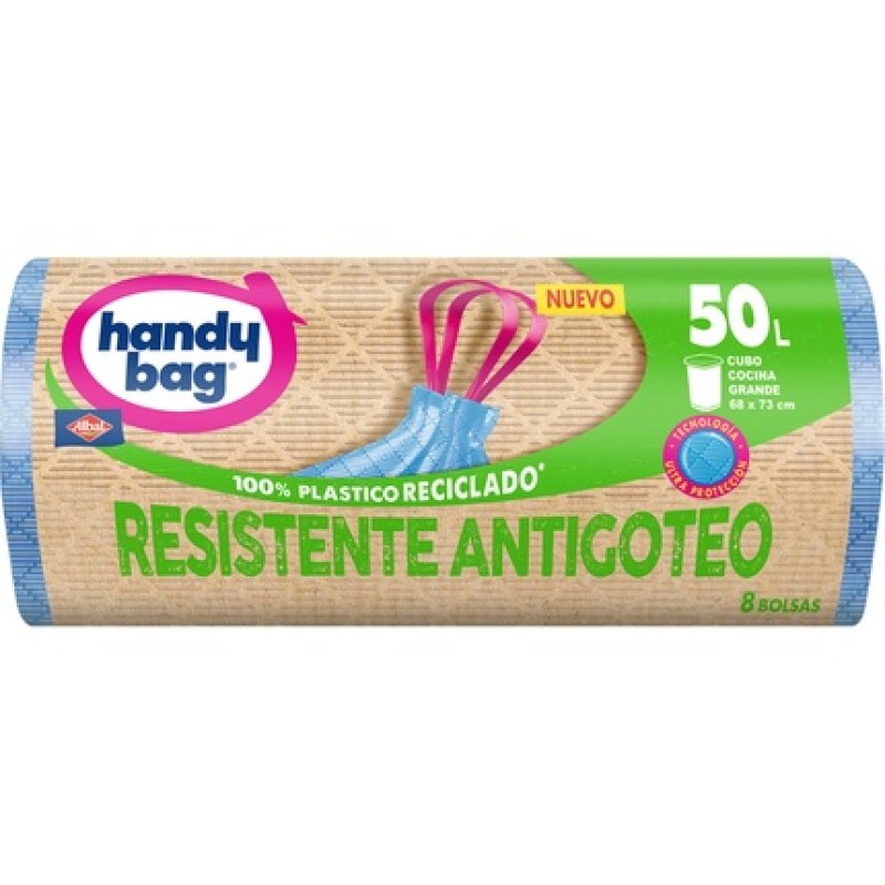Resistente Recycled Garbage Bags Antidrip 68x73 50 Liters For Large Kitchen Bin