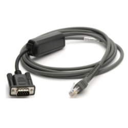 Zebra CBA-R10-S07ZBR câble Série Noir 2,13 m DB9 RJ-45
