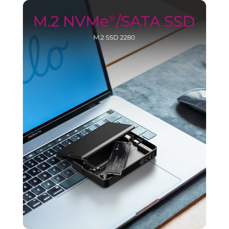 ICY BOX IB-CR601M-C31 SSD enclosure Black M.2