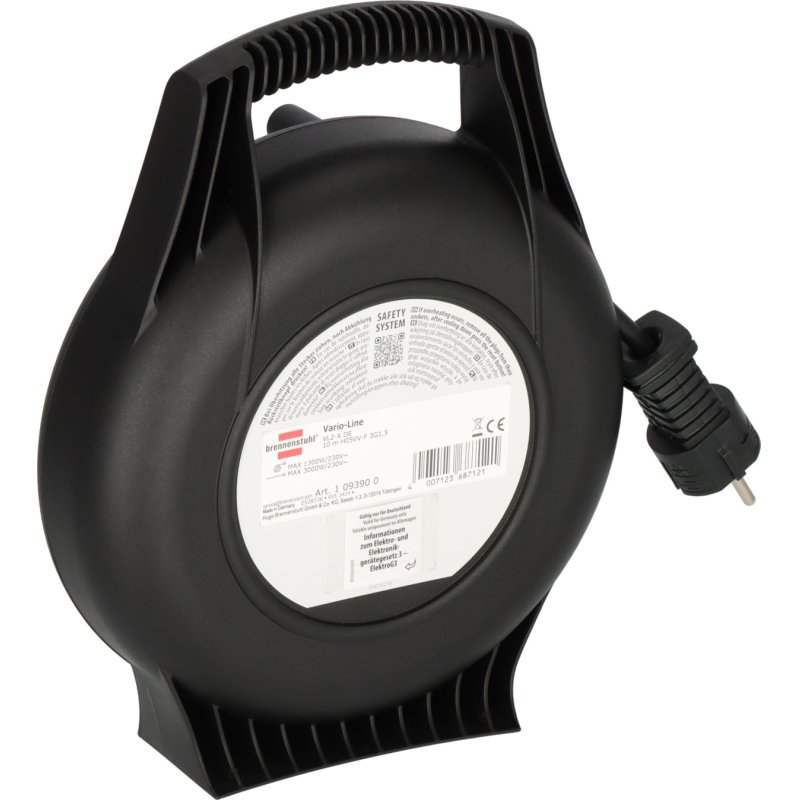 Brennenstuhl 1093900 power extension 10 m 4 AC outlet(s) Indoor Black