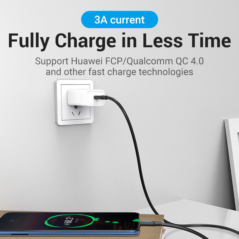 Cable Vention USB-C M/M 1m 60W (Noir)