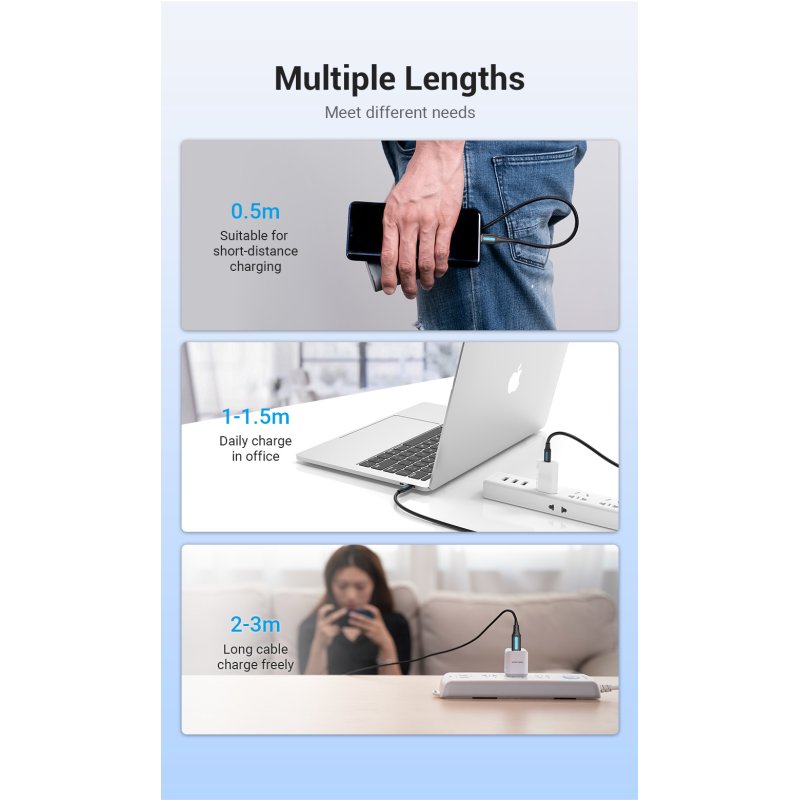 Vention COSBF câble USB USB 2.0 1 m USB C Noir