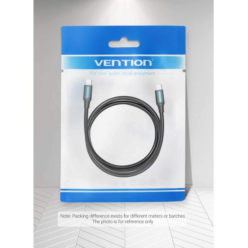 Vention USB 2.0 C Male to Male Cable 1M Black PVC Type