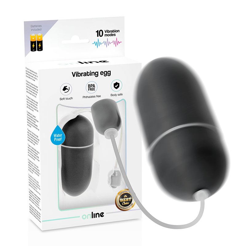 ONLINE- BLACK WATERPROOF VIBRATING EGG