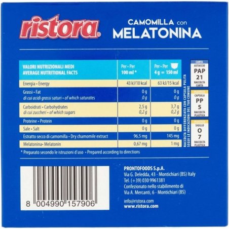 Ristora Chamomile Capsules with Melatonin Compatible with Nescafe Dolce Gusto