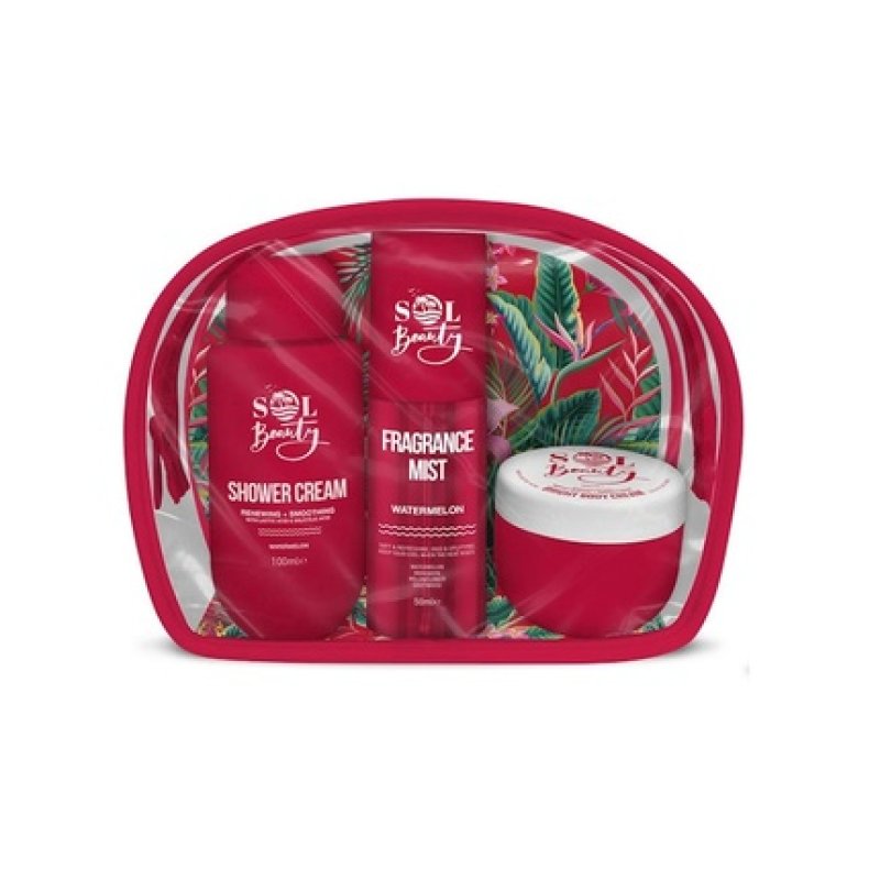 Sol Beauty Watermelon Necessaire Body Mist Cream Shower Gel
