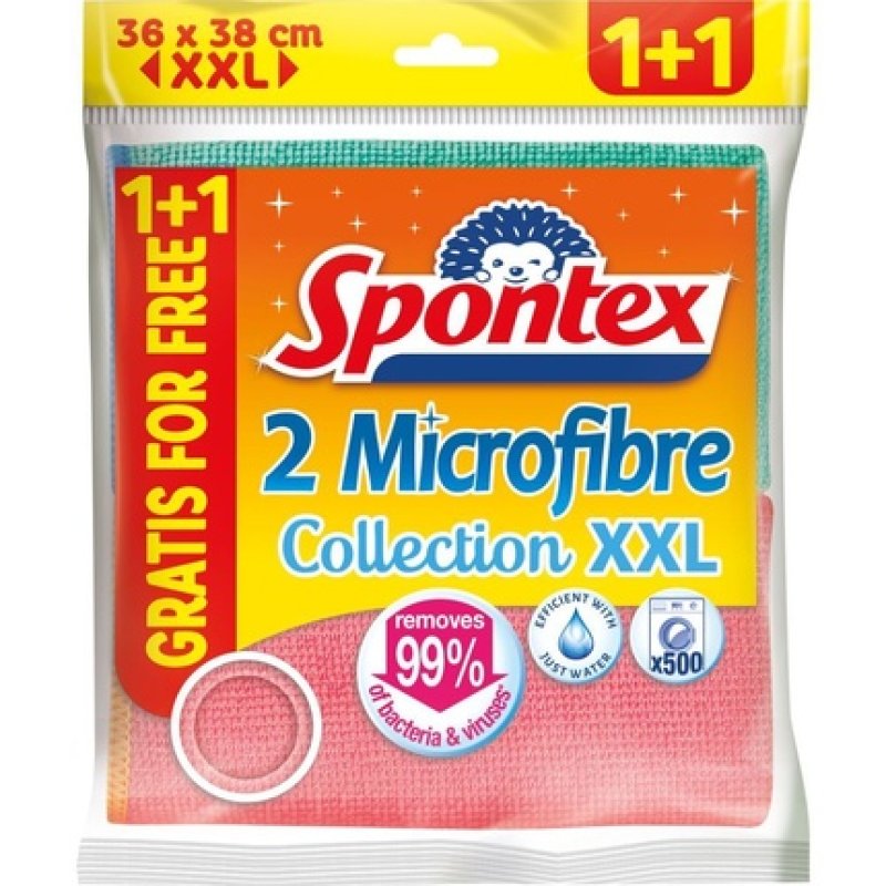 Spontex Microfiber Cloth Economic 36x38cm 1 Free Unit