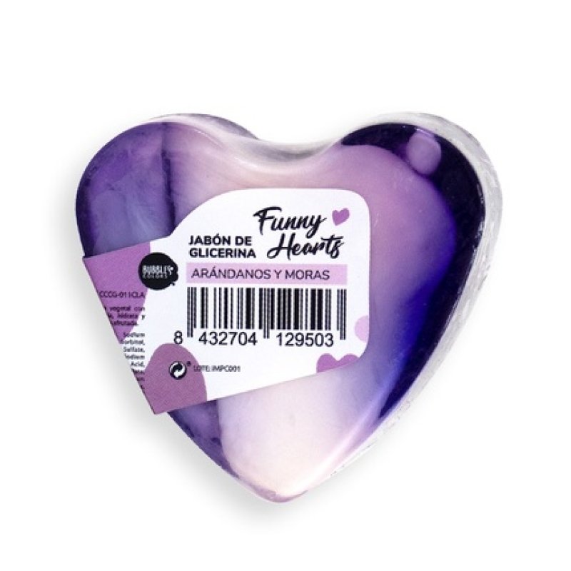 Bubbles & Colors Funny Hearts Glycerin Soap Blueberries And Blackberries 85 Gr