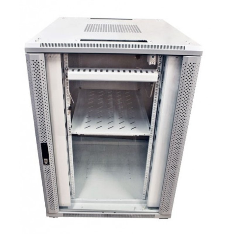 ALLNET Netzwerkschrank 19" 32HE B800/T 800mm Glastür Lichtgrau SNB-Serie