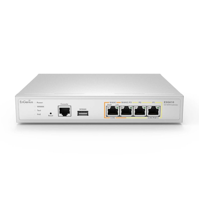 Z EnGenius Cloud Managed SD-WAN Security Gateway with Quad Core 2.2GHz and 4x 2.5G ports• ESG610