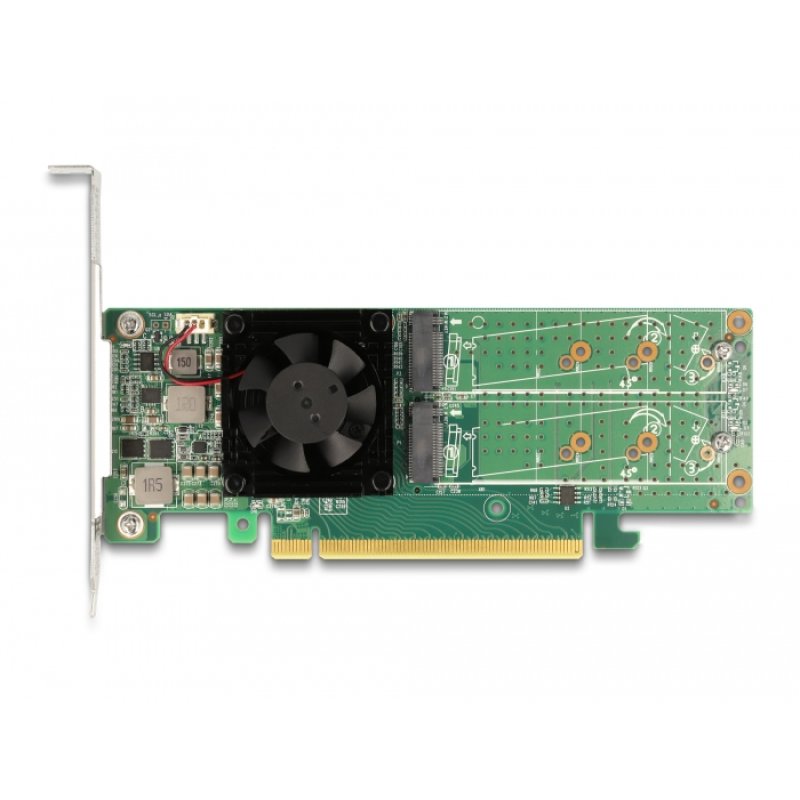 PCI Express x16 Karte zu 4 x intern NVMe M.2 Key M - Low Profile Formfaktor