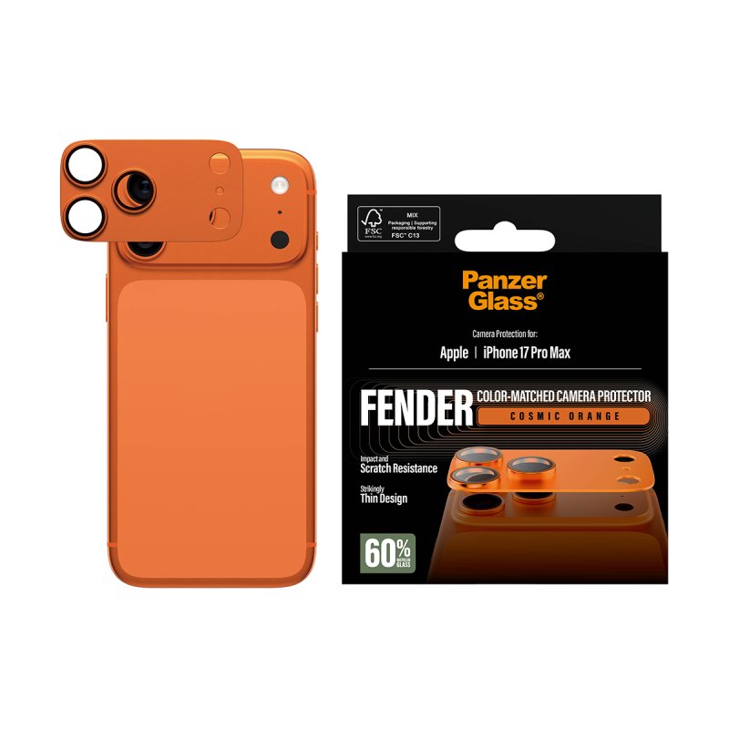 PanzerGlass Fender Camera Protector Cosmic Orange iPhone 17 Pro Max Protection d'écran transparent Apple 1 pièce(s)