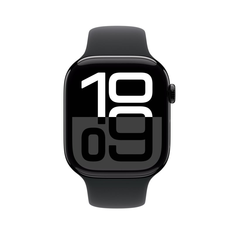 Apple Watch Series 10 GPS Cellular 46mm Jet Black Aluminium Case with Black Sport Band - M/L