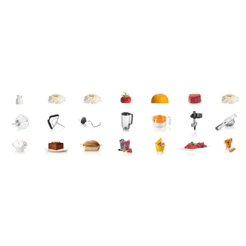 Bosch MUM59S81DE food processor 1000 W 3.9 L Black, Stainless steel