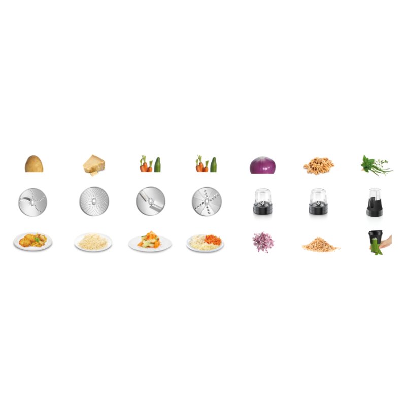 Bosch MUM59S81DE robot de cuisine 1000 W 3,9 L Noir, Acier inoxydable