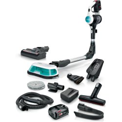 Bosch BSS712XHYG stick vacuum/electric broom 2-in-1 stick vacuum Battery Dry HEPA Bagless 0.3 L Aqua colour, Black,