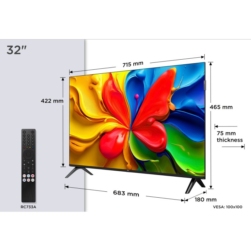 TCL 32V4C TV 81,3 cm (32") HD Smart TV Wifi Noir