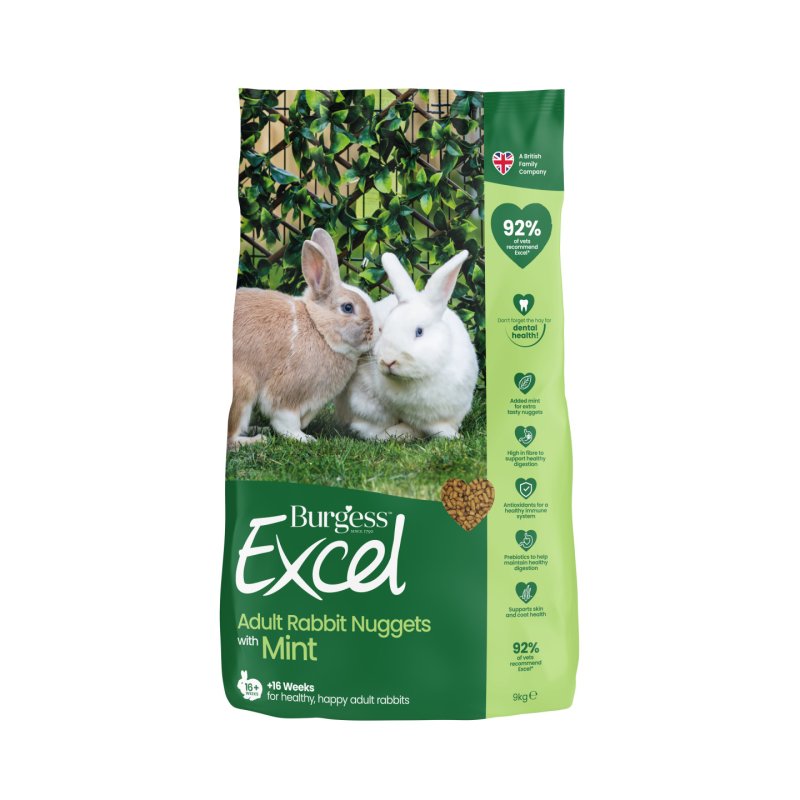 Burgess - Excel Adult Rabbit Nuggets with Mint 9kg