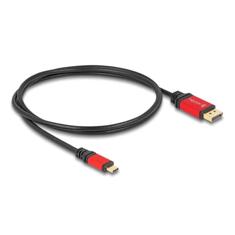 DELOCK ?USB Type-C zu DisplayPort Kabel DP Alt Mode 8K 30 Hz mit HDR Funktion 1m rot
