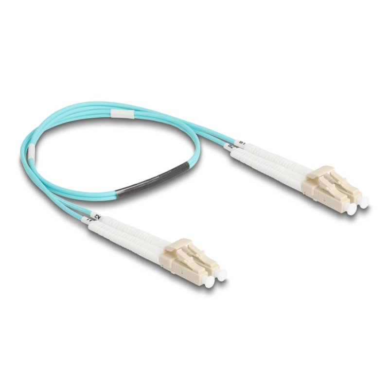 Delock LWL Kabel LC Duplex zu LC Duplex Multimode OM3 winkelbar 0,5 m