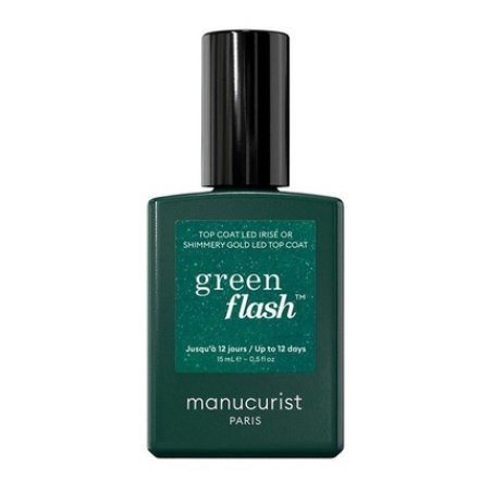 Green Flash Top Coat Shimmery Gold 15ml