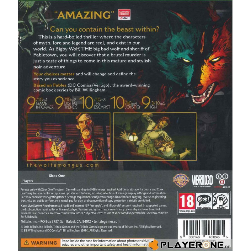 Telltale Games The Wolf Among Us Xbox One