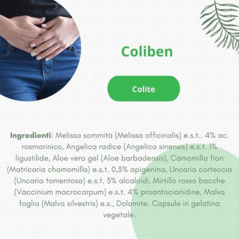 Fitoben Coliben Natural Supplement with Melissa, Angelica, Aloe, and Chamomile