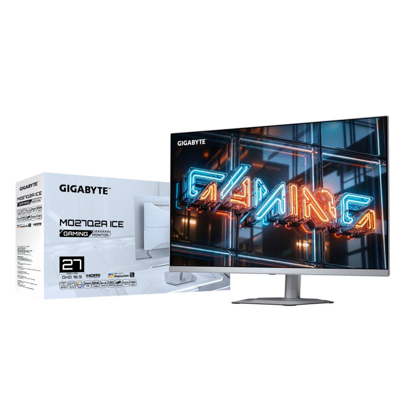 GIGABYTE MO27Q2A ICE 27” OLED 2K QHD Gaming Monitor - 2560 x 1440, 280Hz, 0.03ms, 250 cd/m², FreeSync Premium Pro,