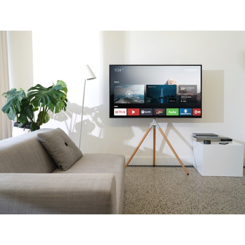 One For All Tripod WM 7472 support pour téléviseur 165,1 cm (65") Chêne, Argent, Gris