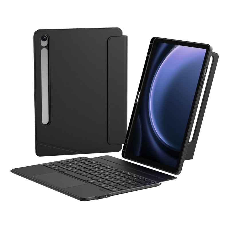 Inateck Tastaturhülle für Samsung Galaxy Tab S10 FE/S9 FE/S9, Hoch-/Querformat Ständer Tastatur mit Touchpad