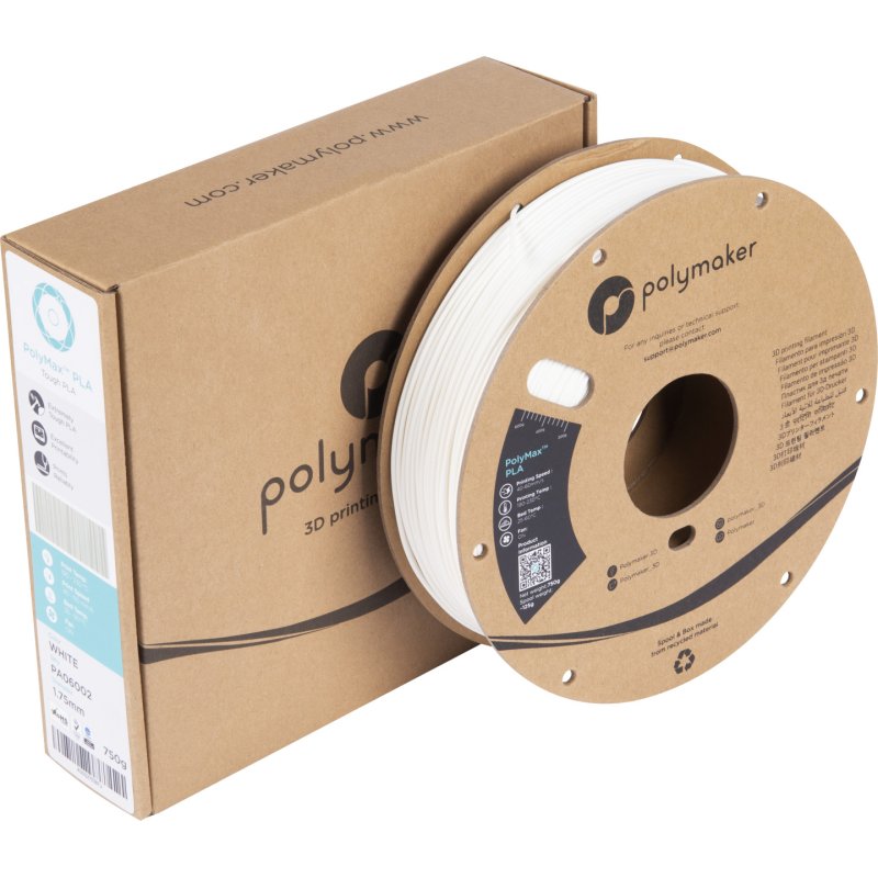 Polymaker PA06002 matériel d'impression 3D Acide polylactique (PLA) Blanc 750 g