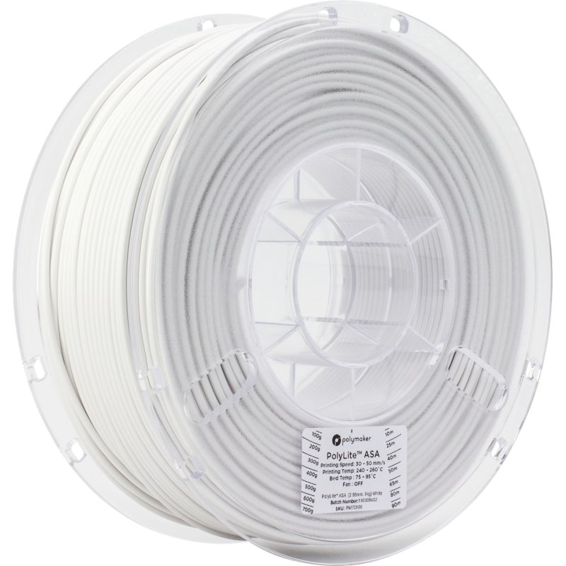 Polymaker PF01002 3D printing material Acrylonitrile styrene acrylate (ASA) White 1 kg