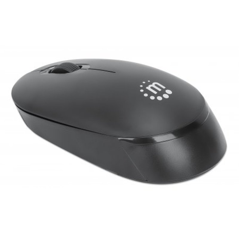 Manhattan Performance III Wireless Mouse, Black, 1000dpi, 2.4Ghz (up to 10m), USB, Optical, Ambidextrous, Three Button