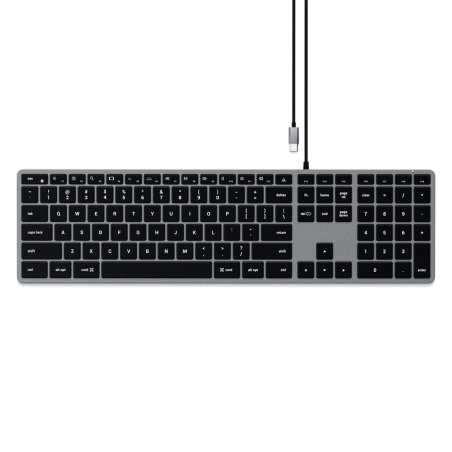 Satechi Slim W3 keyboard Universal USB QWERTZ Swiss Aluminium, Black