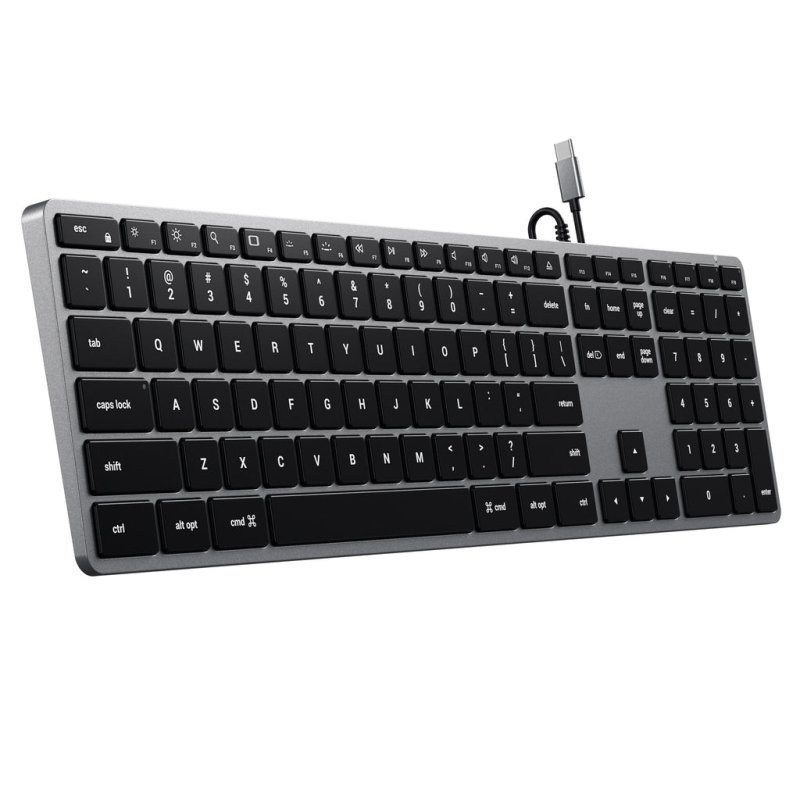 Satechi Slim W3 clavier Universel USB QWERTZ Suisse Aluminium, Noir