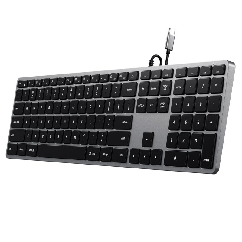 Satechi Slim W3 clavier Universel USB QWERTZ Suisse Aluminium, Noir