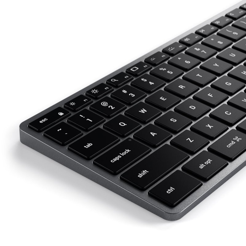 TAS Satechi Slim W3 USB-C Tastatur, Schwarz/Grau, Kabelgebunden, Schweiz, ST-UCSW3M-CH