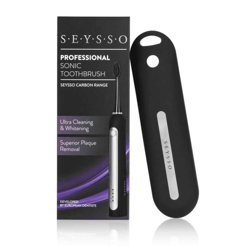 SEYSSO Carbon - Professional Adulte Brosse à dents à ultrasons Noir