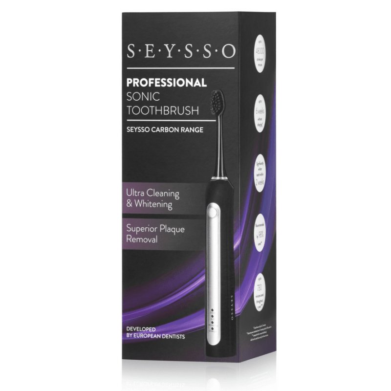 SEYSSO Carbon - Professional Adulte Brosse à dents à ultrasons Noir