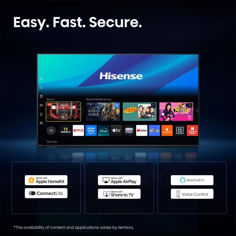 Hisense 43A6S 109.2 cm (43") 4K Ultra HD Smart TV Wi-Fi Black