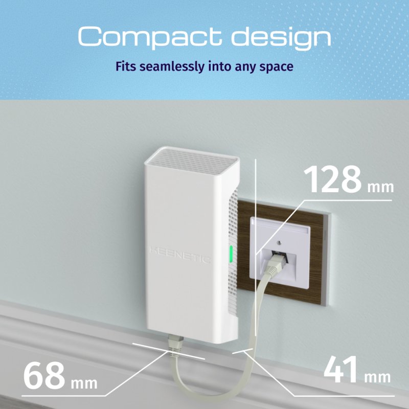 Keenetic Buddy 6 SE (KN-4410) Répéteur réseau Blanc, Gris 1000 Mbit/s