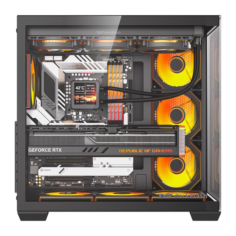 DarkFlash C280 computer case (black) 7 fans